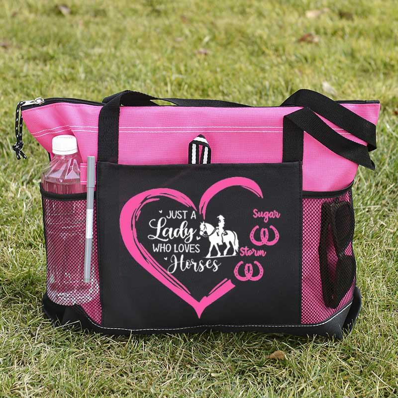 Just a Lady Who Loves Horses Personalized Horse Rider Barn Bag