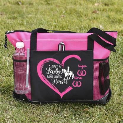 Just a Lady Who Loves Horses Personalized Horse Rider Barn Bag