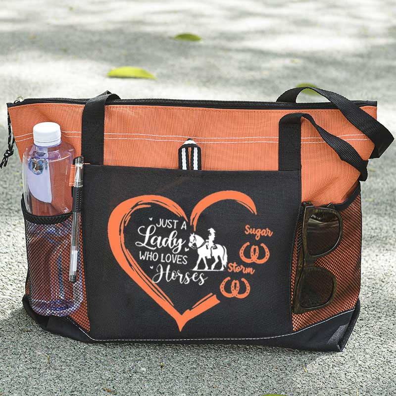Just a Lady Who Loves Horses Personalized Horse Rider Barn Bag