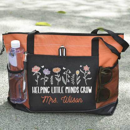 Helping Little Minds Grown Personalized Teacher Tote Bag