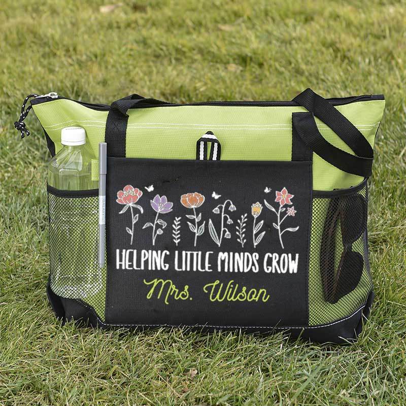 Helping Little Minds Grown Personalized Teacher Tote Bag