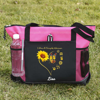 I Am A Simle Woman Tote Bag Sunflowers And Butterflies
