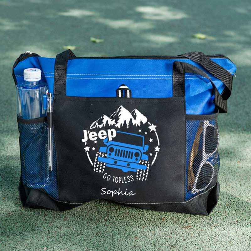 Jeep Go Topless Custom Tote Bag