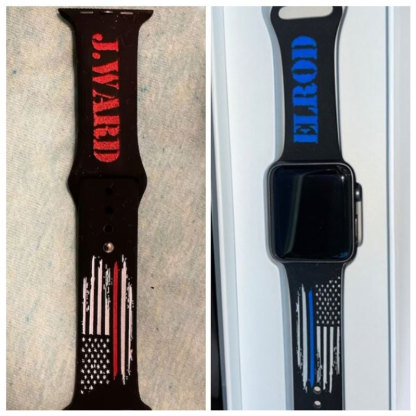 Personalized Firefight Police Thin Flag Watch Band for Apple