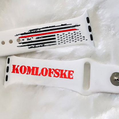 Personalized Firefight Police Thin Flag Watch Band for Apple