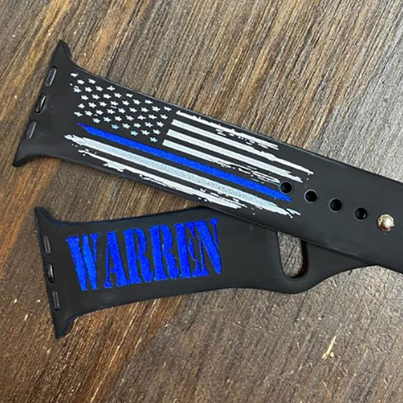 Personalized Firefight Police Thin Flag Watch Band for Apple