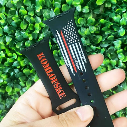 Personalized Firefight Police Thin Flag Watch Band for Apple