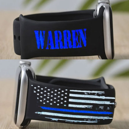 Personalized Firefight Police Thin Flag Watch Band for Apple