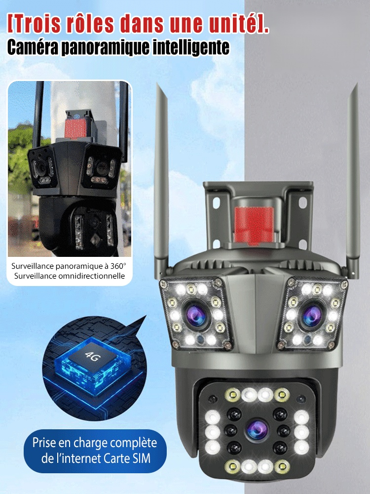 Caméra panoramique intelligente. 😎Une résolution ultra-élevée vous permet de voir clairement les personnes ou les objets de loin