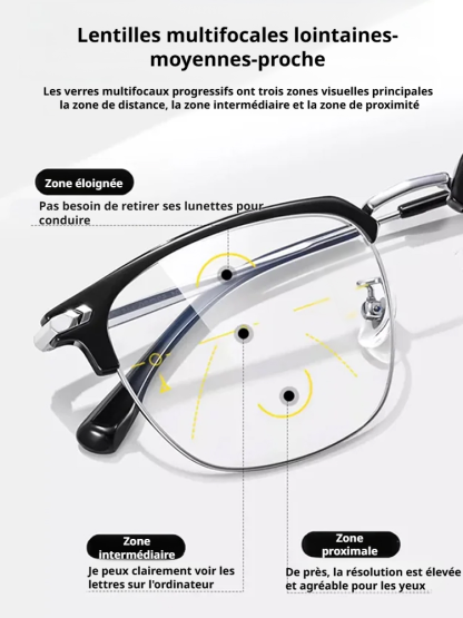 Lunettes de lecture anti-lumière bleue à zoom automatique 🌟 👓 Avec réglage intelligent de 100 à 700 degrés.