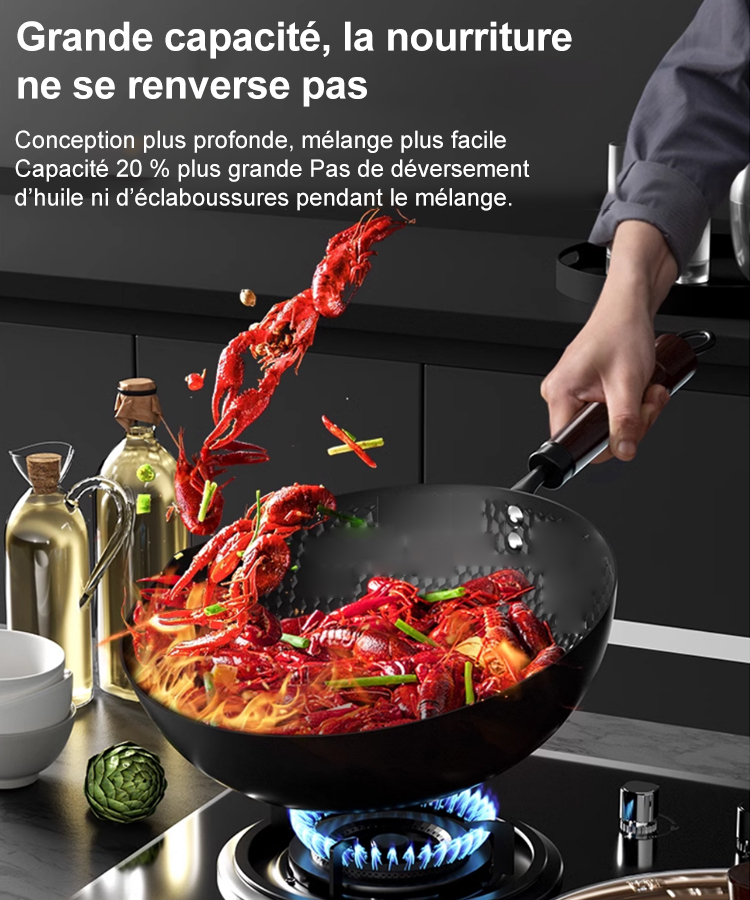 【14 jours d'essai gratuit】✨Poêle saine sans revêtement : poêle antiadhésive en fer pur.