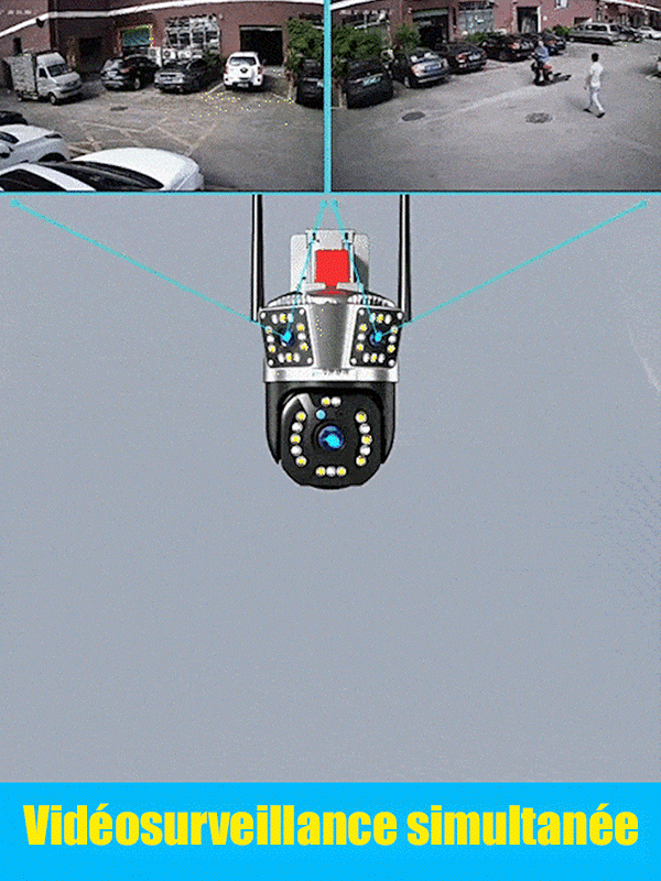 Caméra panoramique intelligente. 😎Une résolution ultra-élevée vous permet de voir clairement les personnes ou les objets de loin