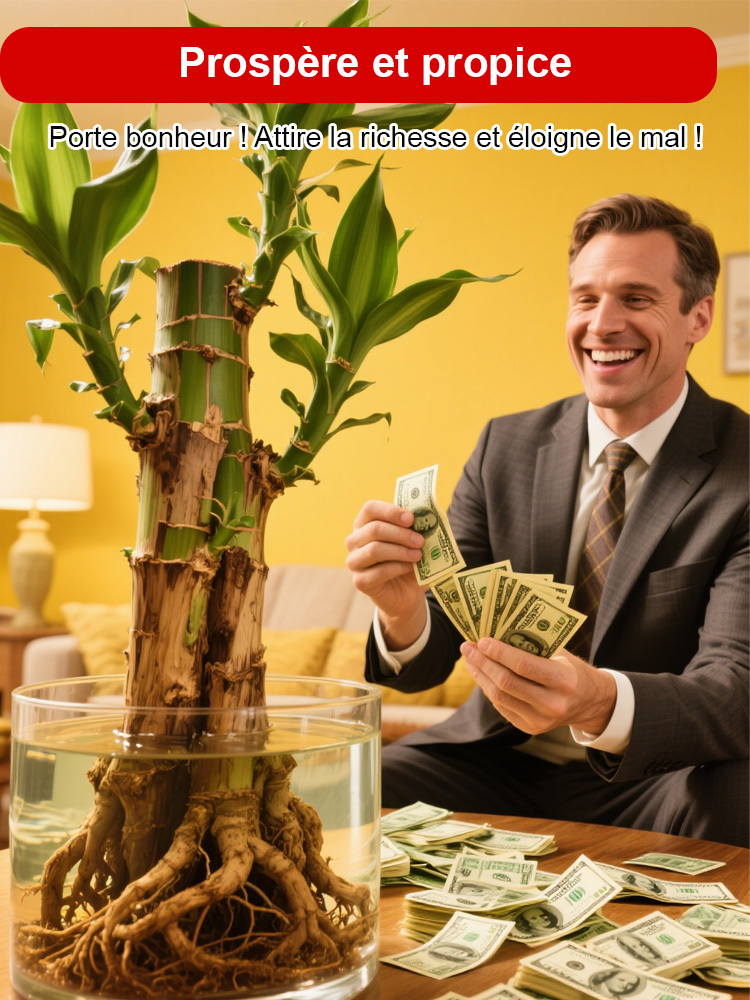 Plante porte-bonheur brésilienne cultivée dans l'eau, fleurit toute l'année 🌿Nul besoin d'avoir la main verte ! Pousse uniquement dans l'eau, sans terre ni lumière directe du soleil.