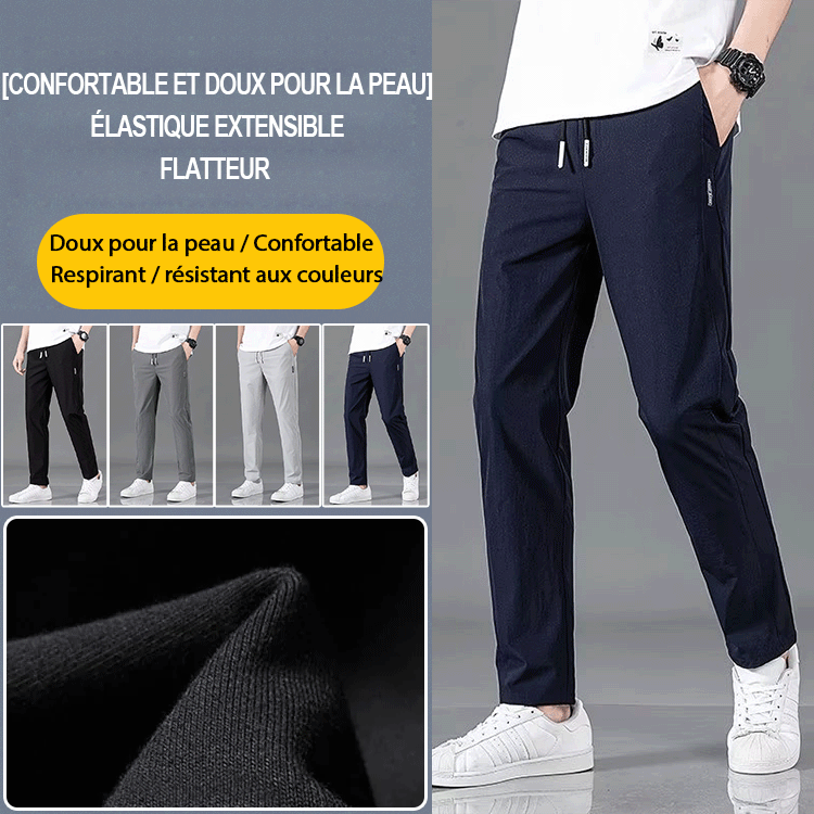 Pantalon décontracté à taille élastique 
