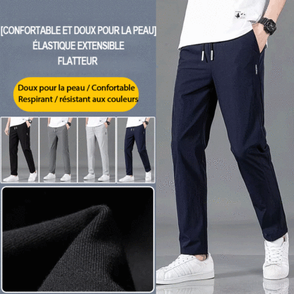 Pantalon décontracté à taille élastique 