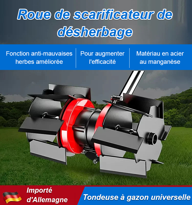Roue Désherbage Pour Tondeuse - Accessoire Scarificateur 28mm Aluminium Pour Jardin