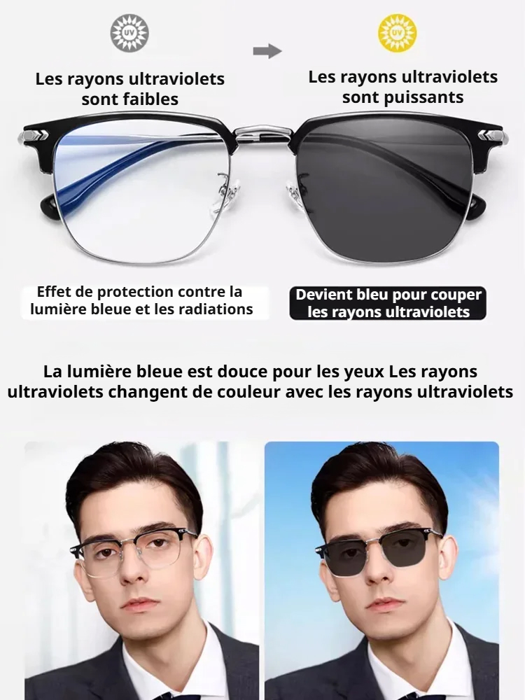 Lunettes de lecture anti-lumière bleue à zoom automatique 🌟 👓 Avec réglage intelligent de 100 à 700 degrés.