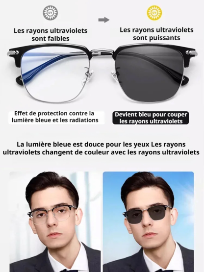 Lunettes de lecture anti-lumière bleue à zoom automatique 🌟 👓 Avec réglage intelligent de 100 à 700 degrés.