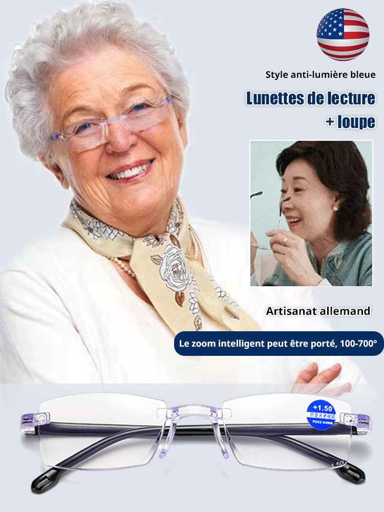 Lunettes de lecture intelligentes anti-lumière bleue