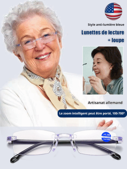 Lunettes de lecture intelligentes anti-lumière bleue