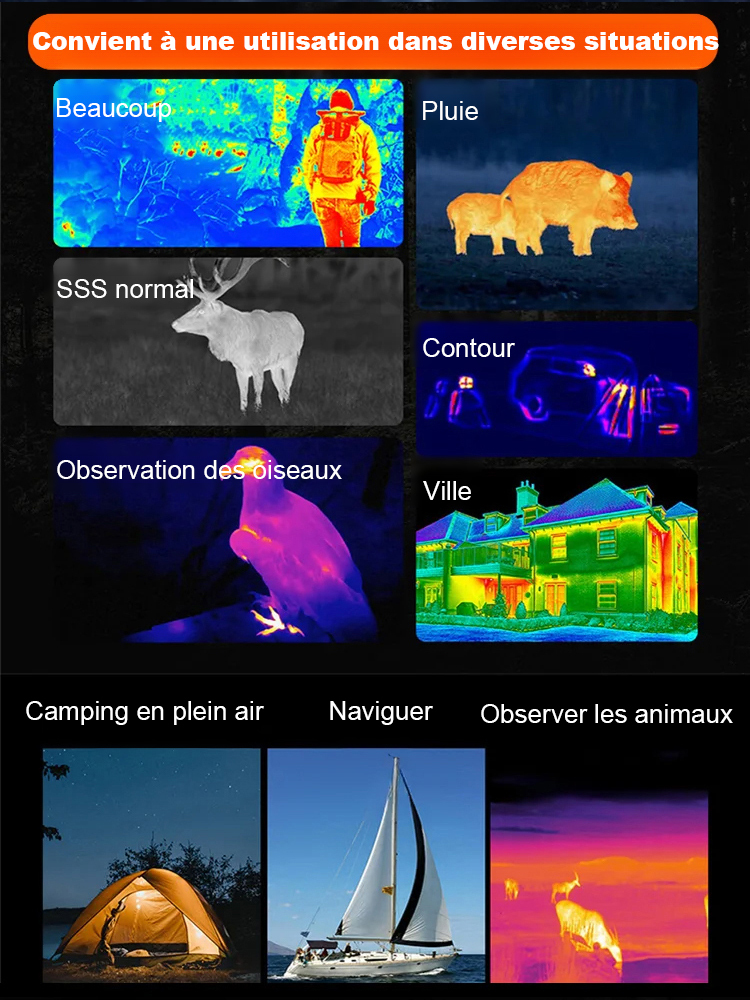 Allemagne technologie imagerie thermique monocylindre vision nocturne. Portée de vision nocturne supérieure à 1000 mètres !