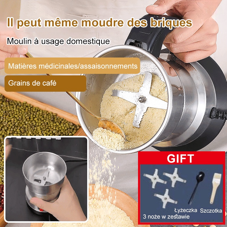 Broyage efficace] [Efficient-Grinding] Moulin électrique multifonctionnel à usage domestique