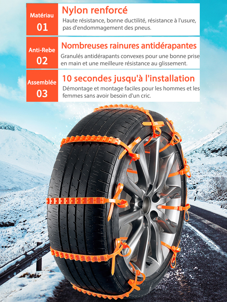 【Approuvé par les équipes de secours professionnelles】🧰 Plus besoin de changer de pneu, les mains restent propres : il suffit de tirer d’une seule main pour monter et démonter le pneu en seulement 10 secondes.