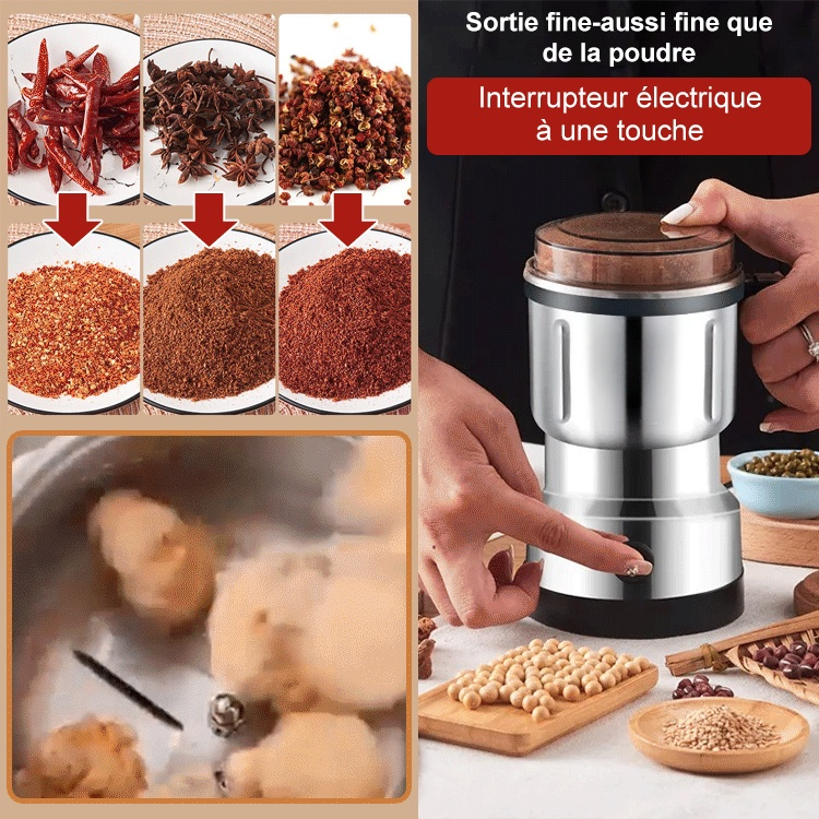 Broyage efficace] [Efficient-Grinding] Moulin électrique multifonctionnel à usage domestique