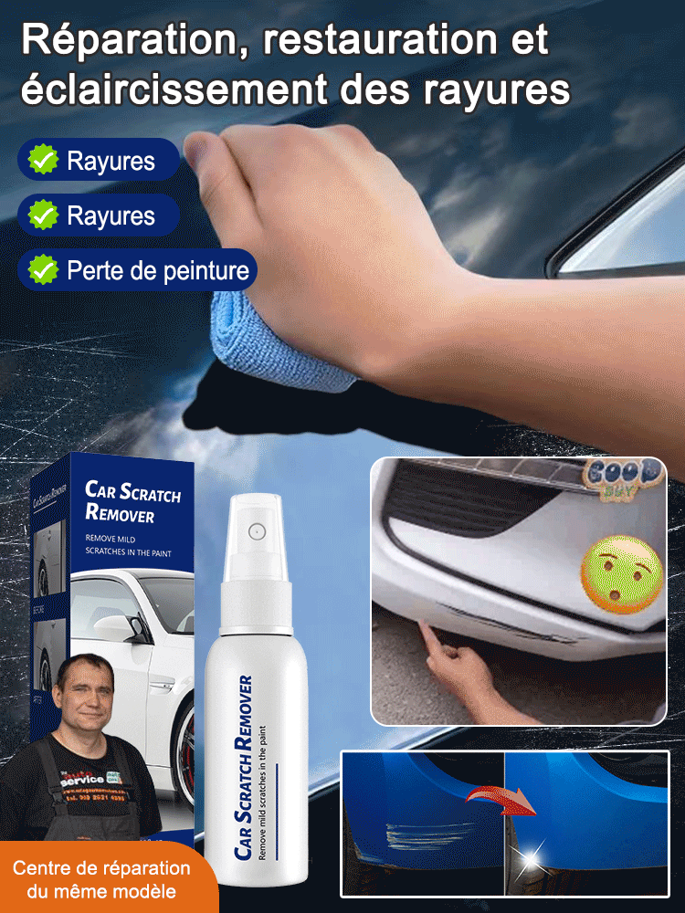【Spray de soin pour réparation de rayures de voiture】Approfondissez les rayures, remplissez-les et réparez-les avec précision. L'ensemble du processus ne nécessite pas d'outils professionnels et peut être effectué en une seconde.