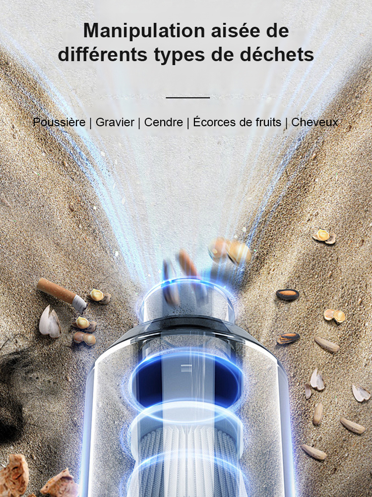 【Puissance d'aspiration 10 fois supérieure !】✨ Aspirateur de voiture multifonction avec fonctions d'aspiration, de soufflage et de gonflage