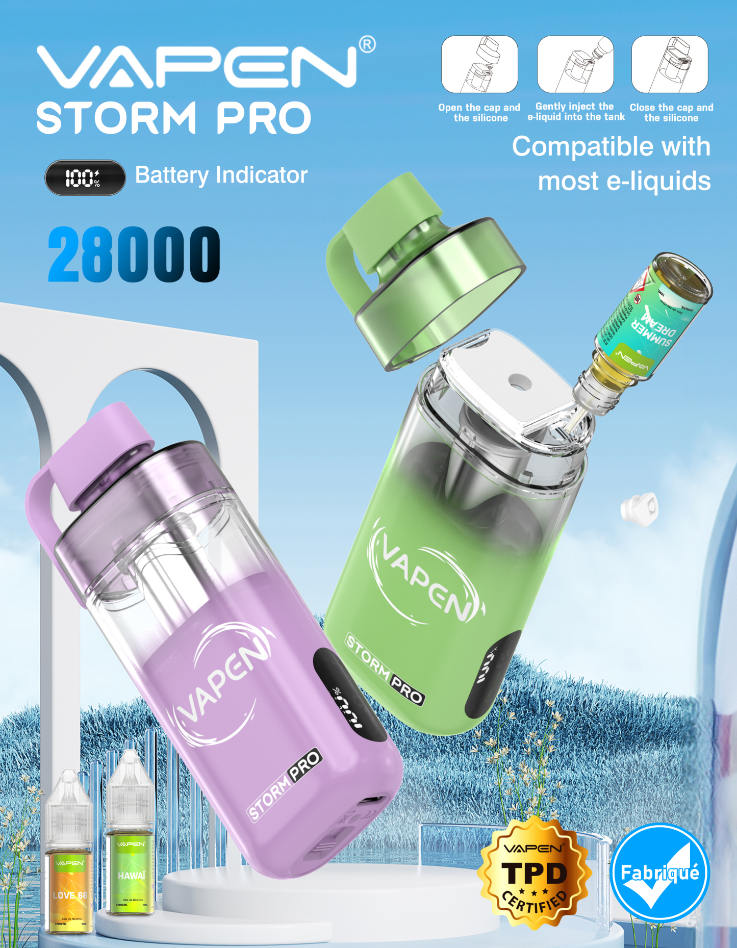 2025 Legal Puff EU Warehouse Vapen Storm PRO 28000 Puffs E Cigarette Empty Vape Rechargeable Wholesale Refillable Disposable Vape Vaper Empty Puff E Cigarette