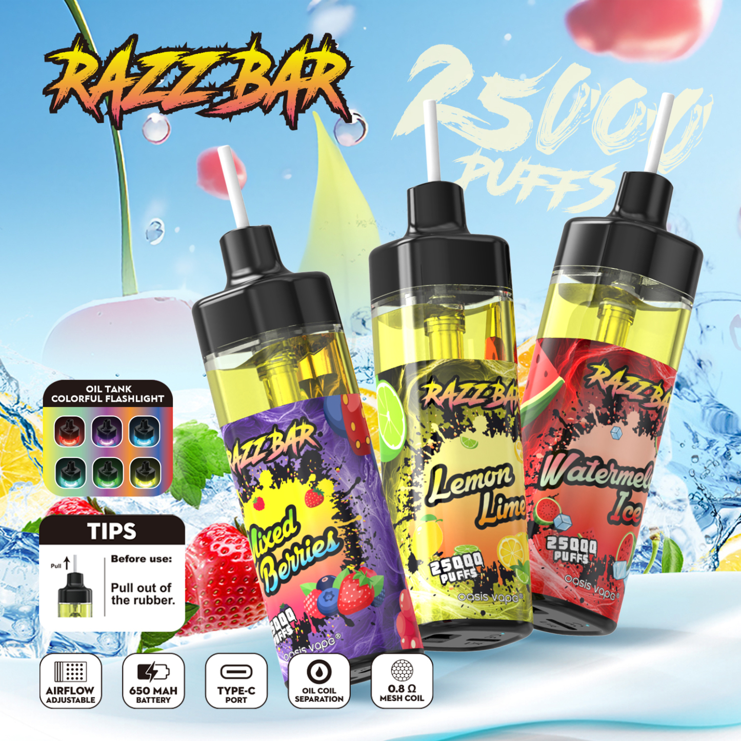 Razzbar 25K Puff Vaper Desechable E Cig Factory Video 25000 Puffs Razz Bars EU Warehouse Smoke Wape Disposable Vape 25K Puff Bar