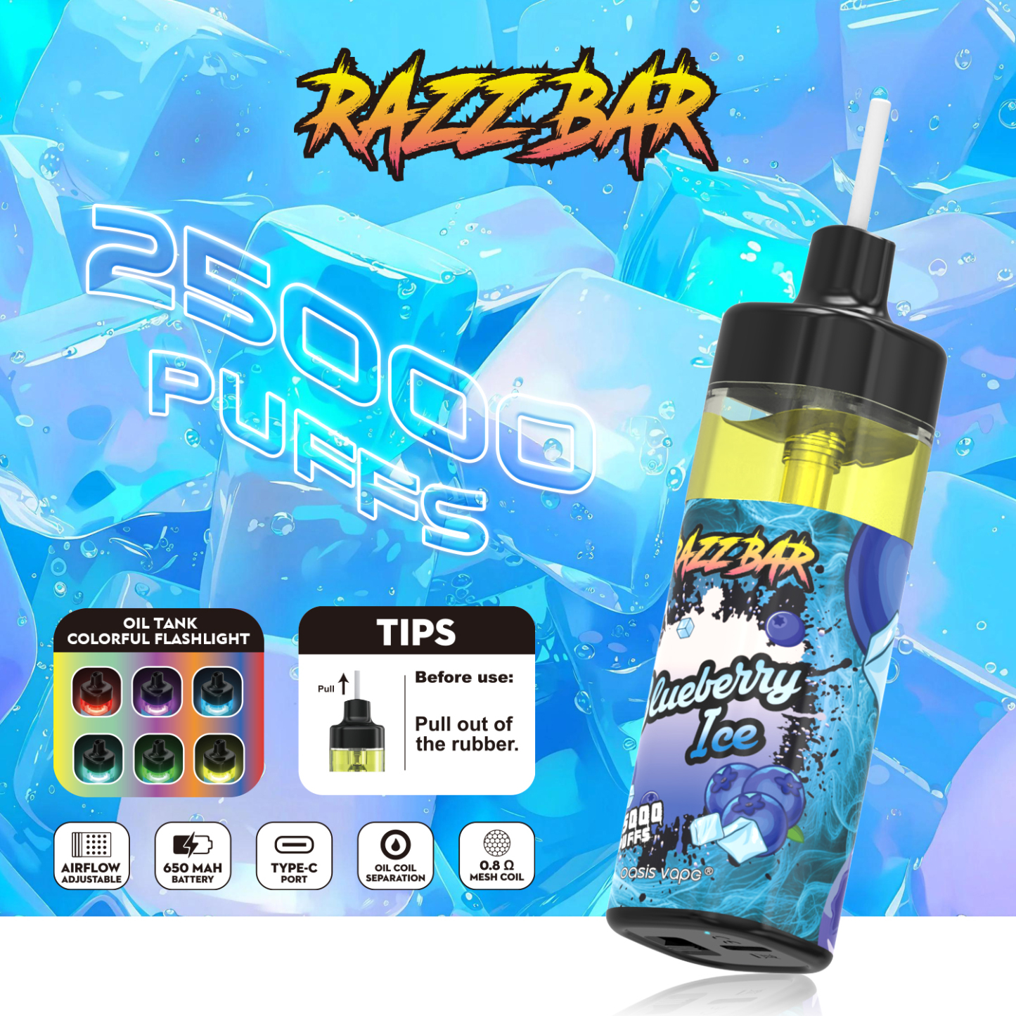 Razzbar 25K Puff Vaper Desechable E Cig Factory Video 25000 Puffs Razz Bars EU Warehouse Smoke Wape Disposable Vape 25K Puff Bar