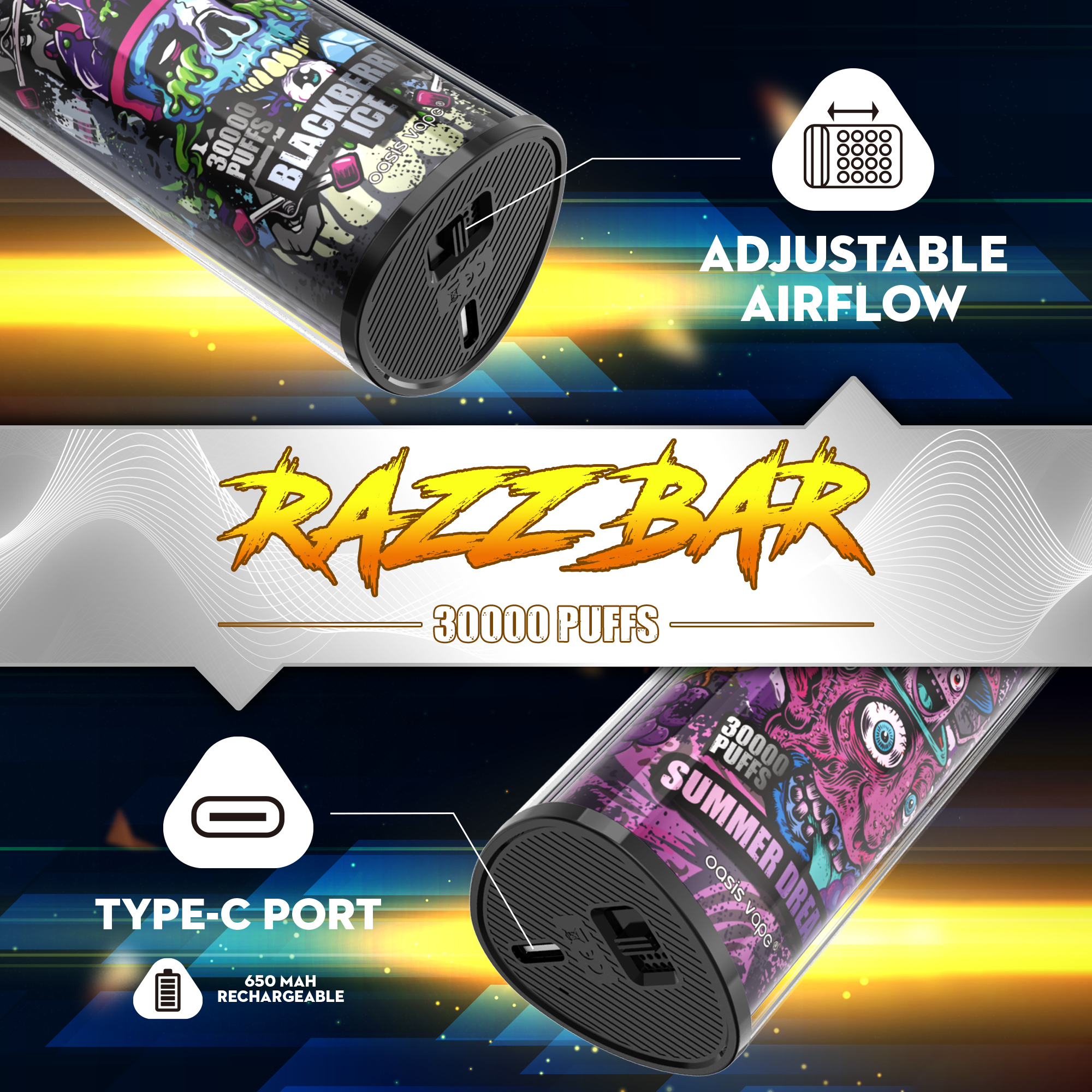 Razzbar Vape 30000 Puffs  Shisha 30K Disposable Electric Cigarertte Wholesale Pen Hookah Price Puff EU Warehouse Razz Bar 30K Vape