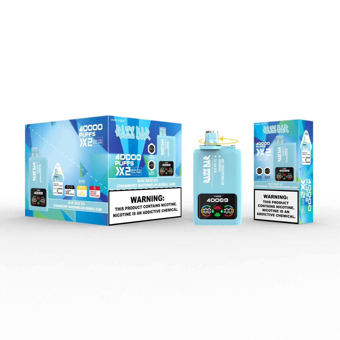 EU Wholesale Vape Pen E Cigarette Razz Bar 40000 Puff Vape Disposable E Cigarette Wape Double Flavors Razz Bar Vape Pen