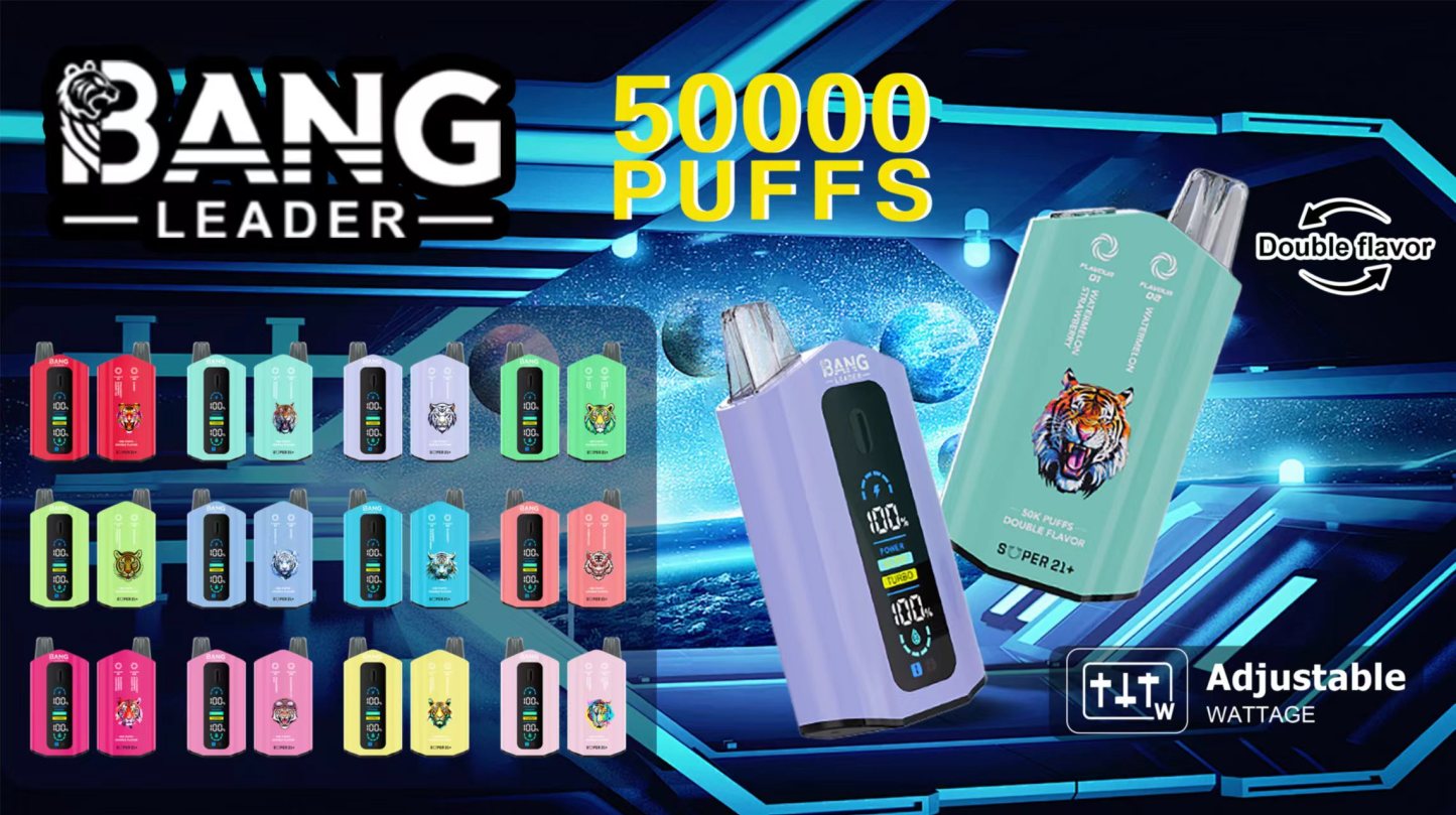 Bang Leader 50000 Puffs Dual Flavors Smart Screen Wholesale Vape Pen Bang 50K Puff Electronic Cigarette