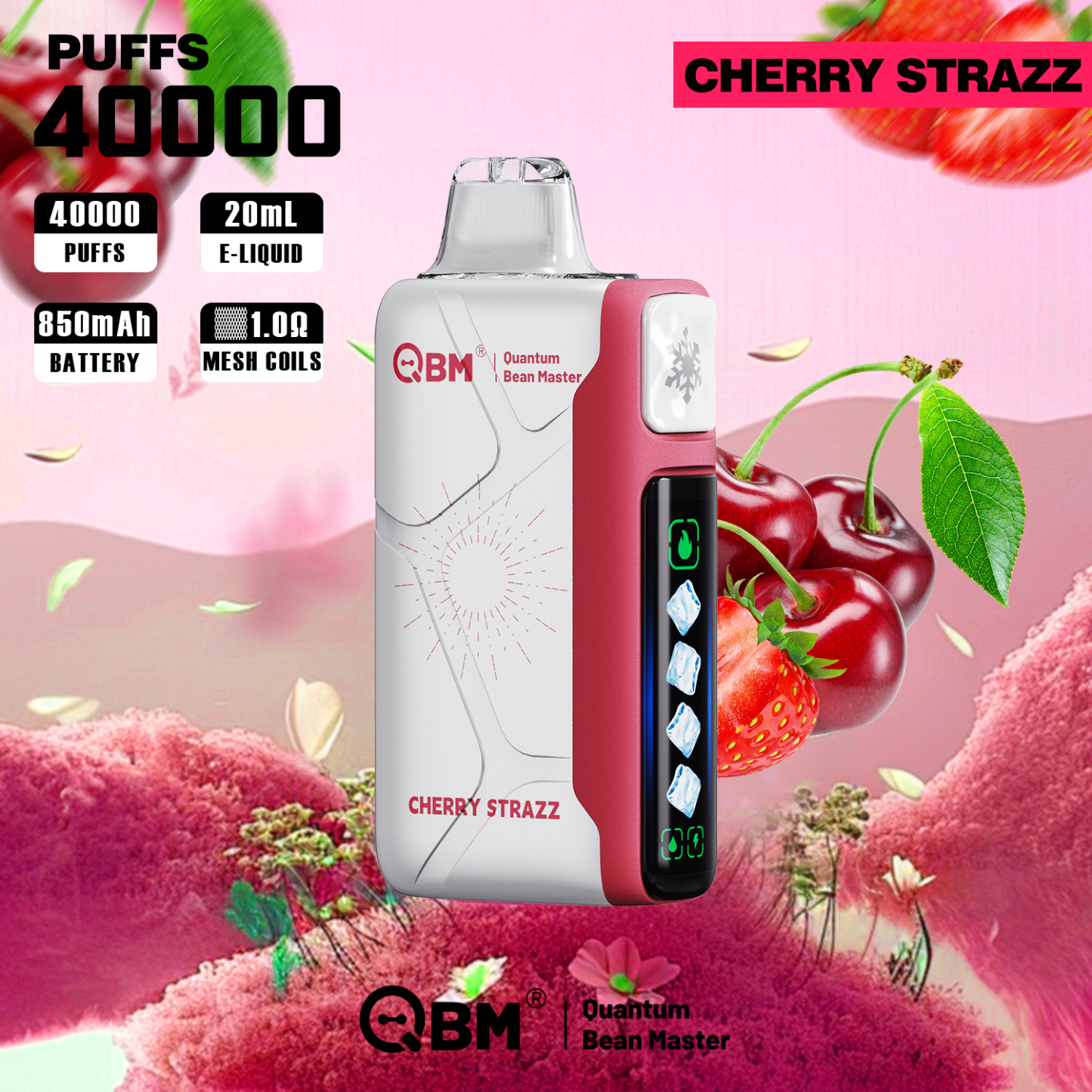 Qbm 40000 Puffs Disposable Electronic Cigarette Vape 40K 50K 60K Puffs Adjustable 5 Ice Levels and Ai