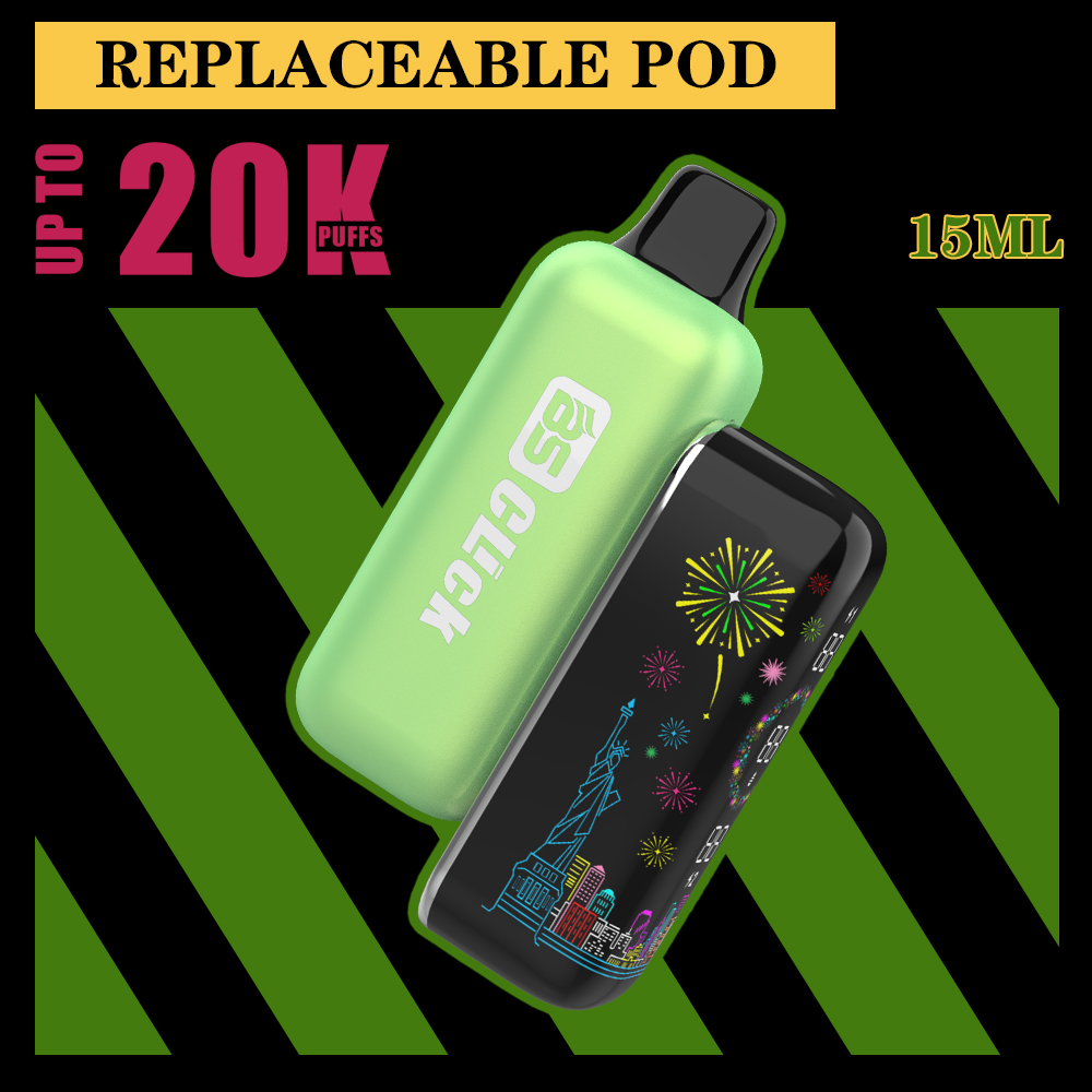 Breze Stiik BS Click Mesh Replacement Disposable Vape Pod with 20000 Puffs E-Cig Tank E-Cigarette Vape Pen 20K Vapor