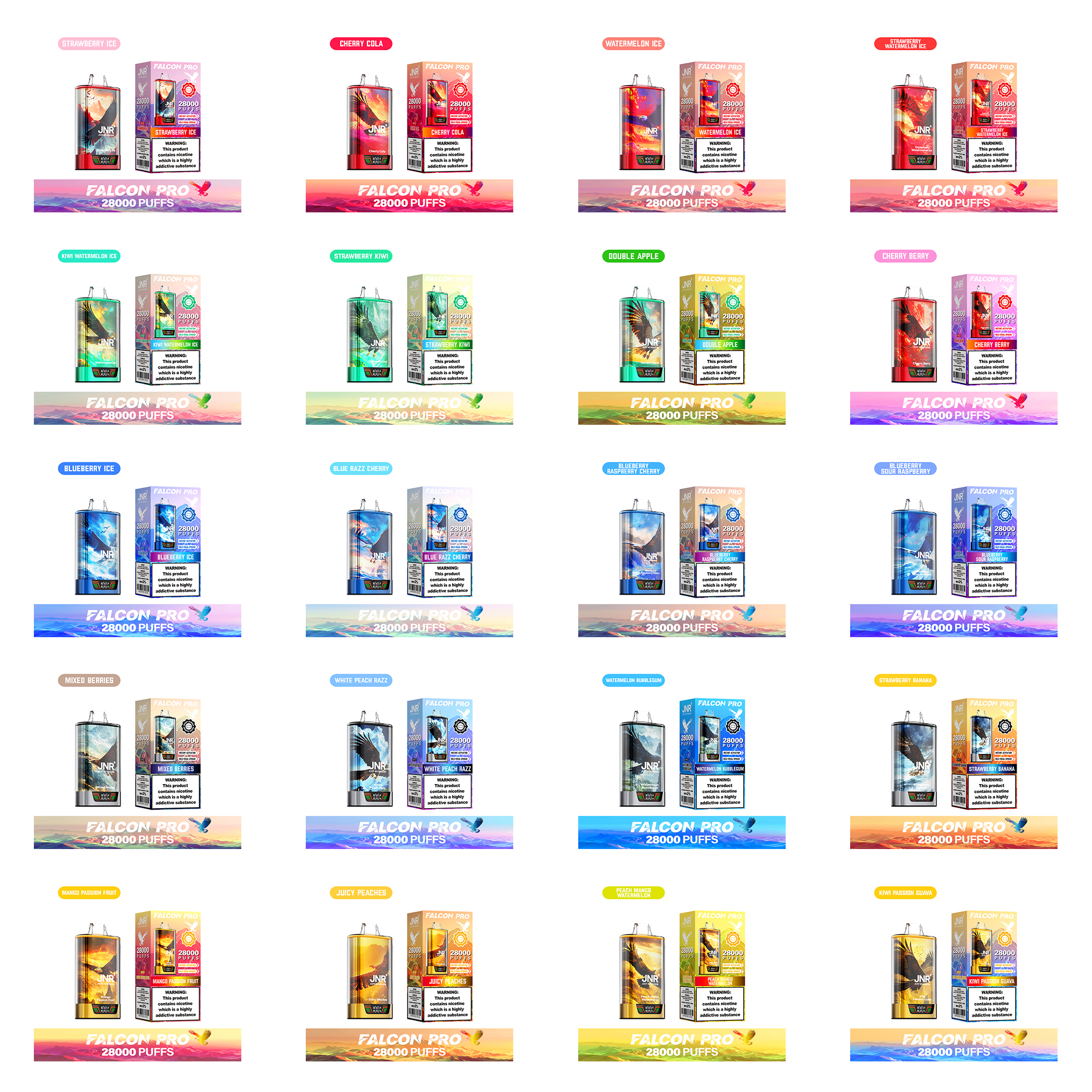 Jnr Falcon PRO 28000 Puffs 28K 16K 18K Bood EU Warehouse Peach Ice Mint Beach Haiti 200000 2000 Mega-Shisha-Hookah Puff Jnr Cigar Vape