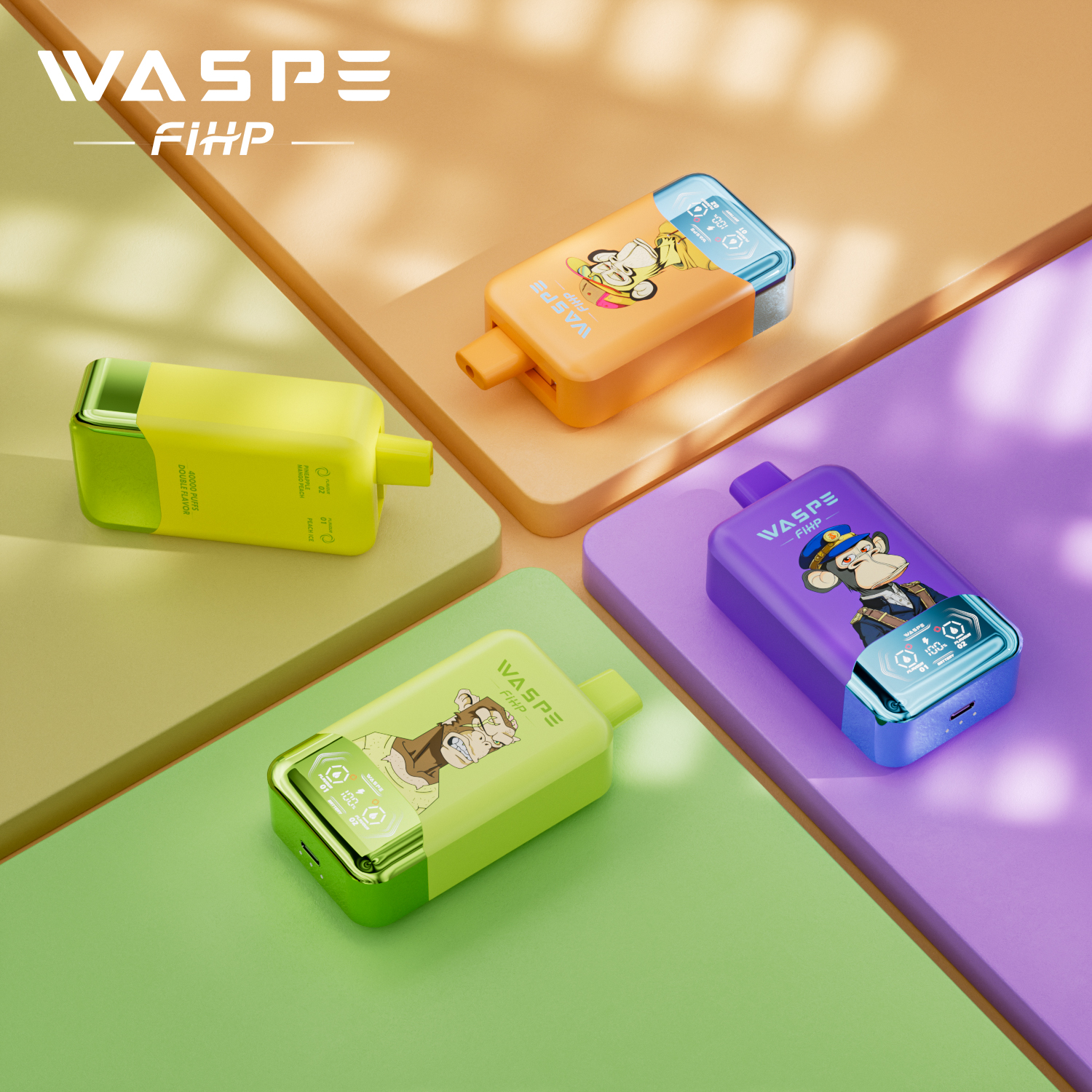Waspe 40000 Puffs 2 in 1 Vaper Puff Bar Wholesale Disposable Vape Pen E Cigarette  40K Dual Flavors Twins Vapes  Ecigs
