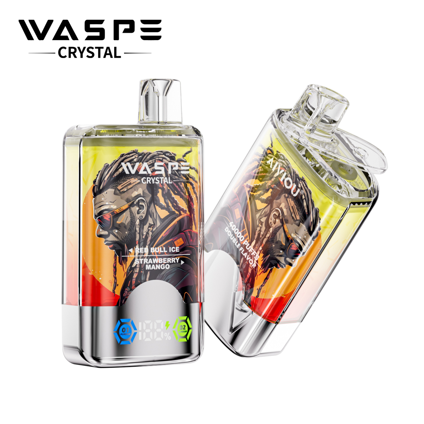 Waspe Vape 40000 Twin Flavor Waspe 40K E Vape Crystal Electronic Cigarette Disposable Vape