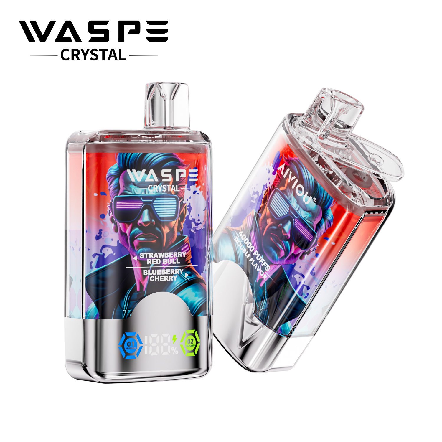 Waspe Vape 40000 Twin Flavor Waspe 40K E Vape Crystal Electronic Cigarette Disposable Vape