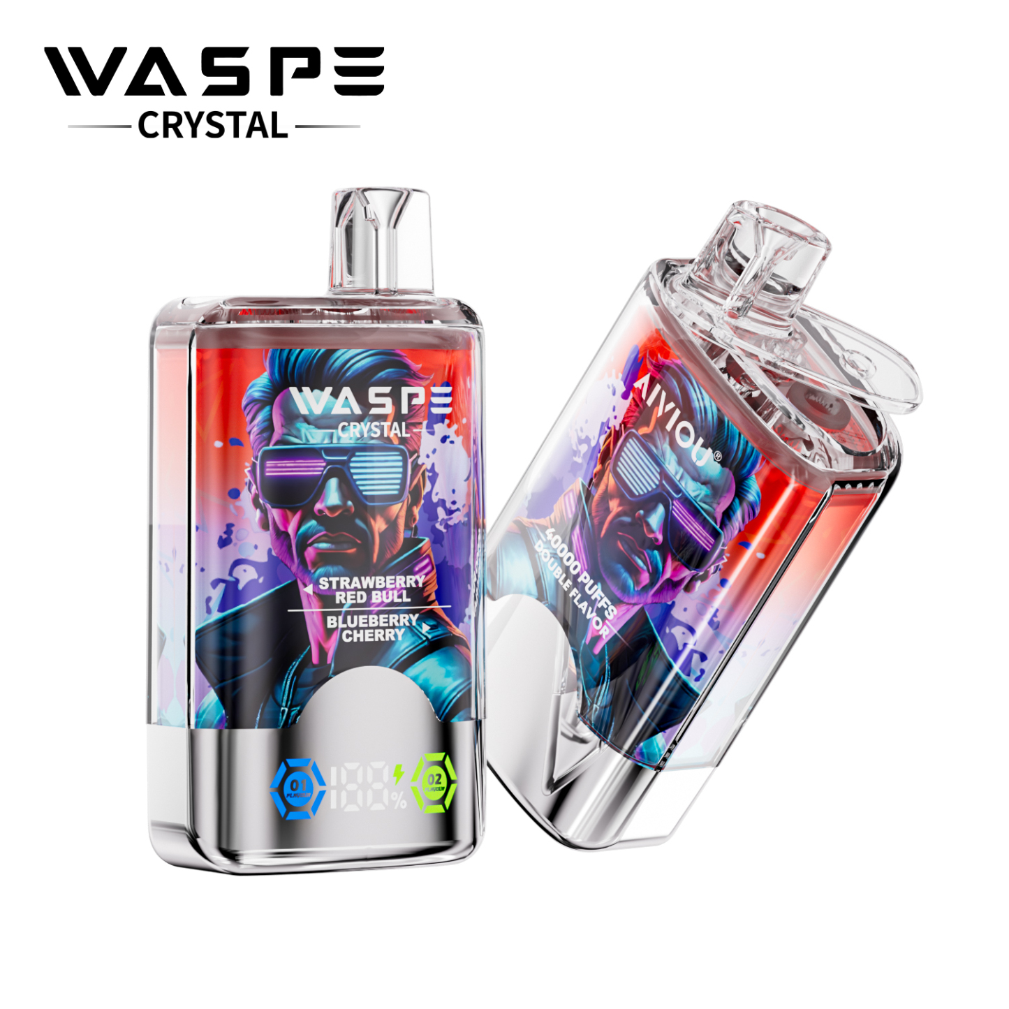 Waspe Vape 40000 Twin Flavor Waspe 40K E Vape Crystal Electronic Cigarette Disposable Vape