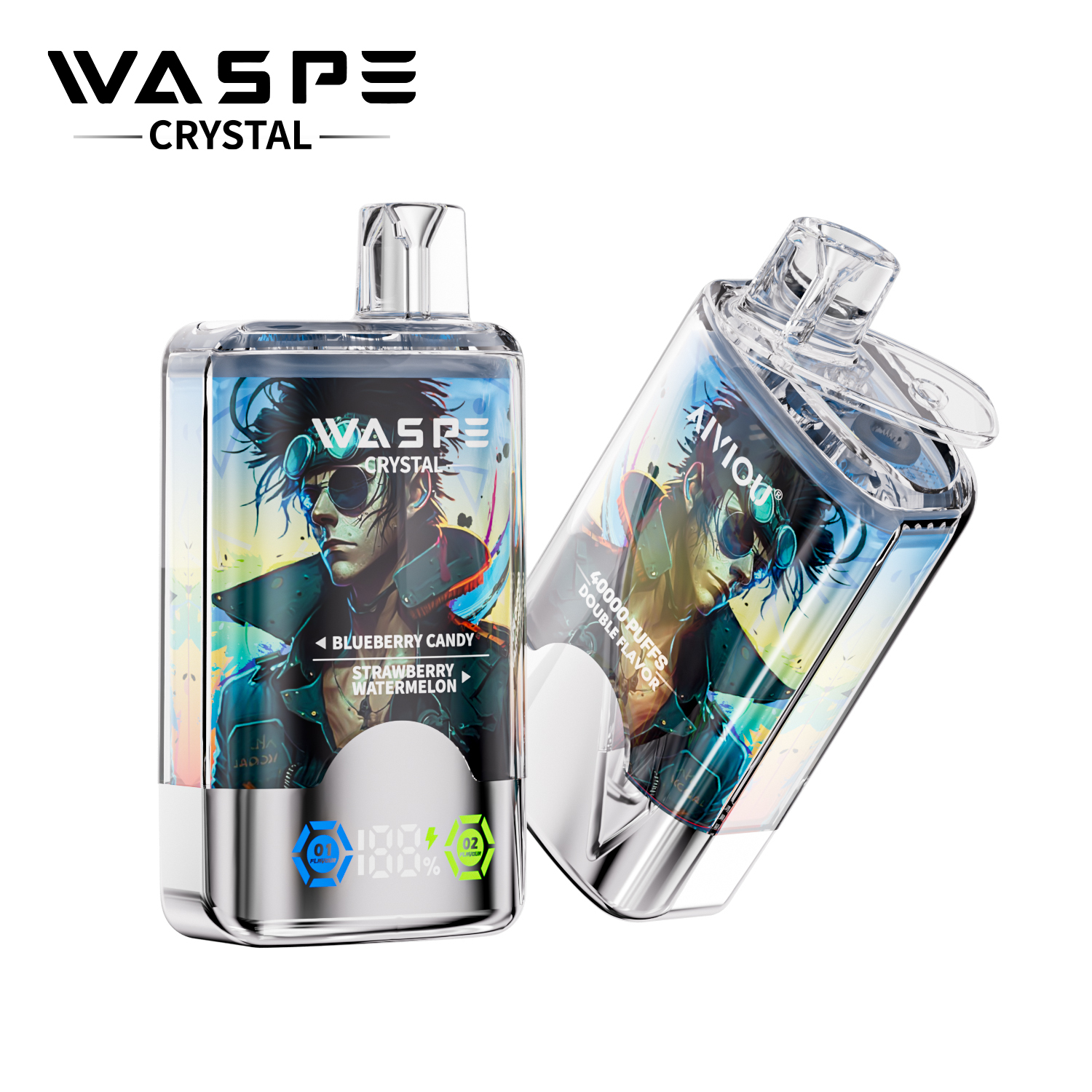 Waspe Vape 40000 Twin Flavor Waspe 40K E Vape Crystal Electronic Cigarette Disposable Vape