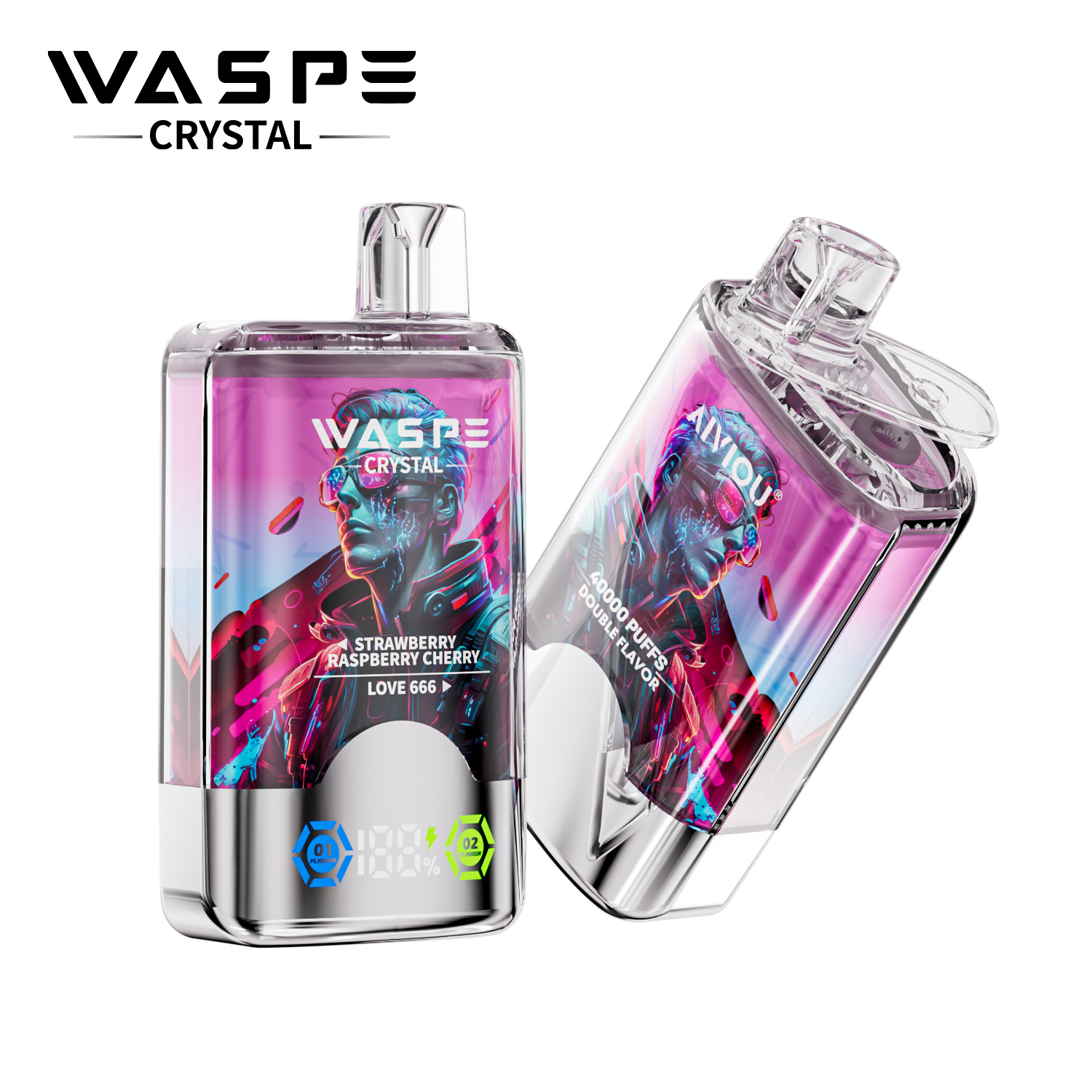 Waspe Vape 40000 Twin Flavor Waspe 40K E Vape Crystal Electronic Cigarette Disposable Vape