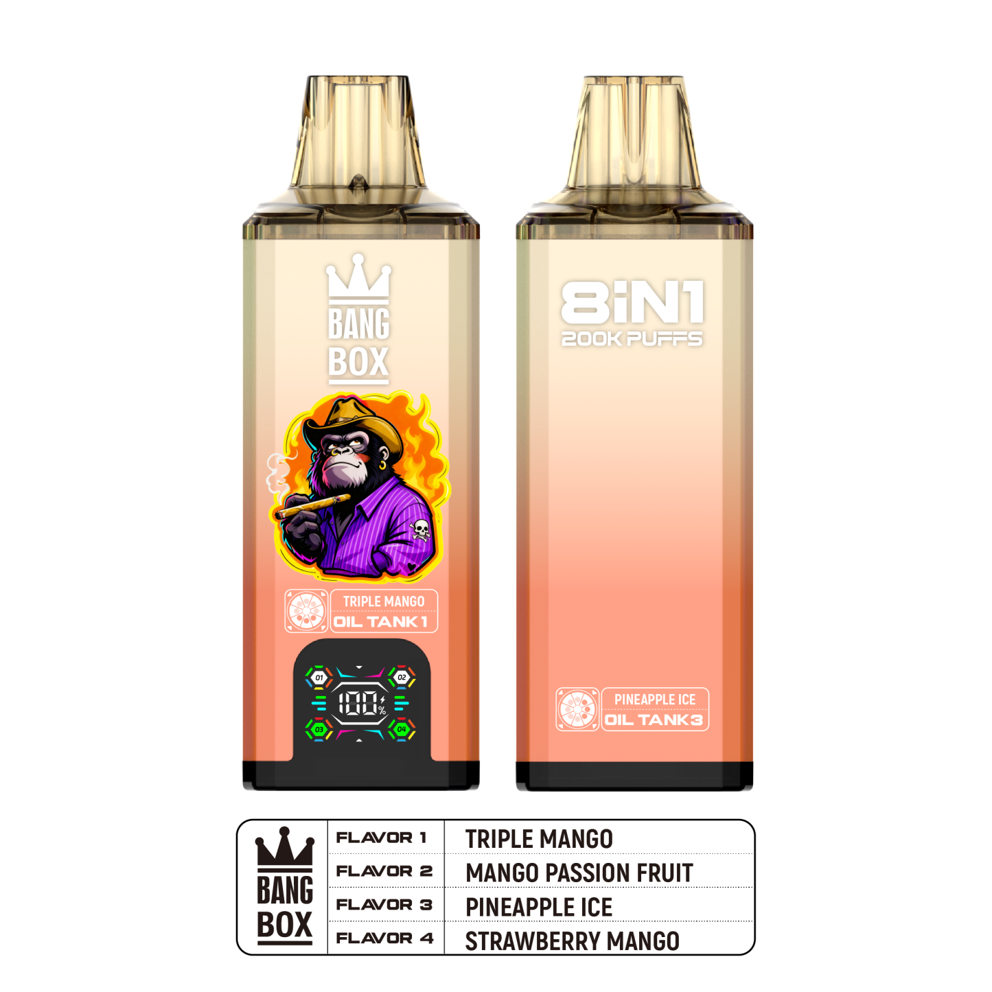 Bang box 200K Puffs 200000 Vaper 8in1 E Cigarettes Vape Pen Tornado 150K Bang 80K 100K 120K 200000 Puffs Bottle Disposable Vape Puffs EU Bang Vape
