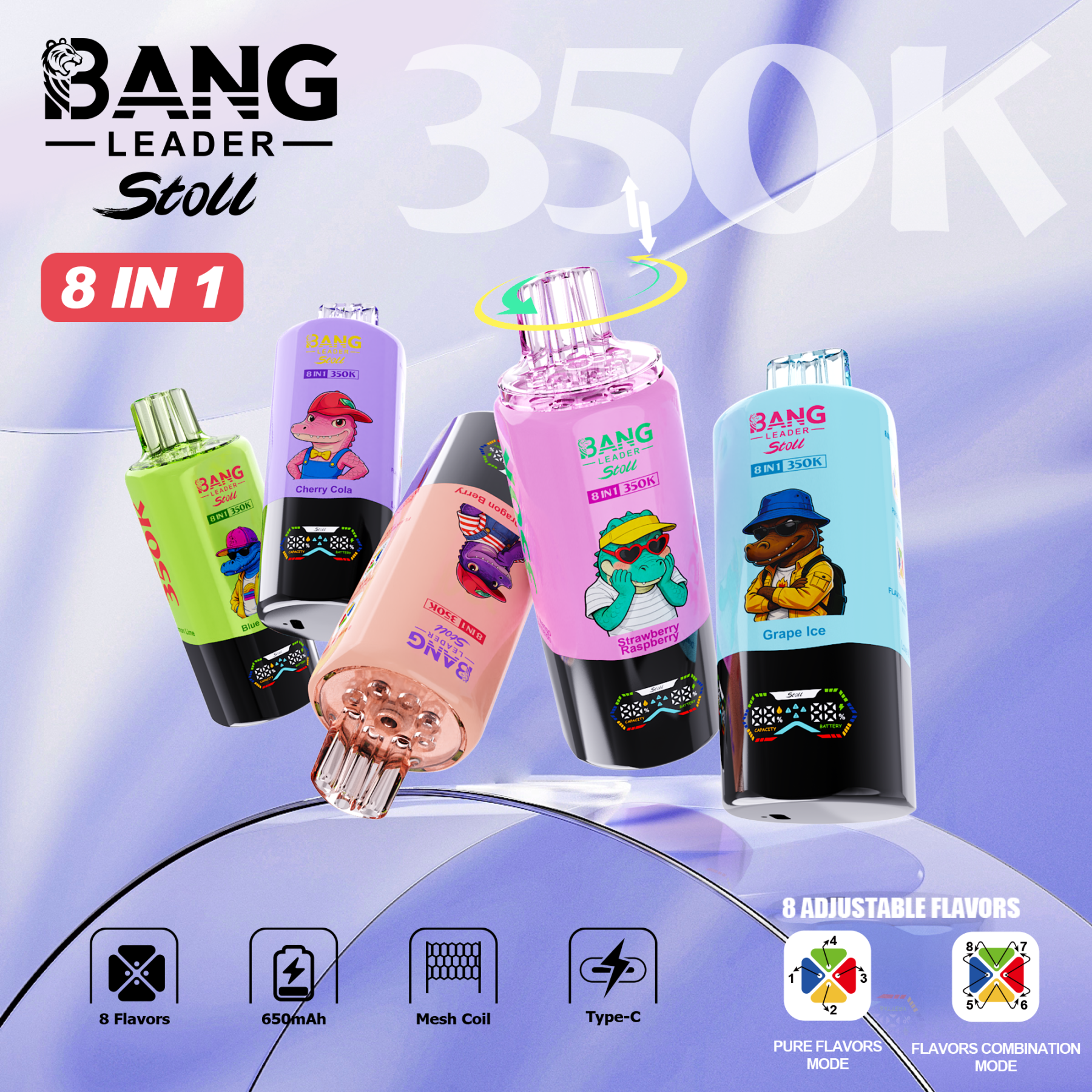 Bang Leader 350000 Puff Wholesale Vape Disposable E Cigarette Vape Factory Wholesale Cheap Vape 300K 350K 110K 100K 85K Spain Warehouse Bang Ecigs