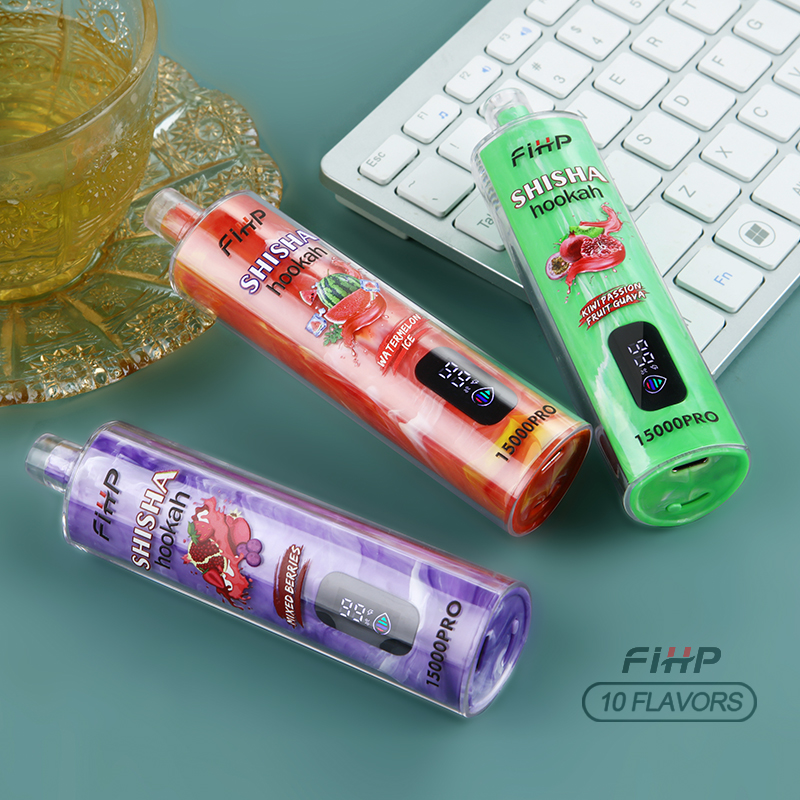 Original Fihp Shisha Hookah 15000PRO Mesh Coil 6mg Nicotine Puff 15K Wholesale E Cigarettes Pocket Hookah