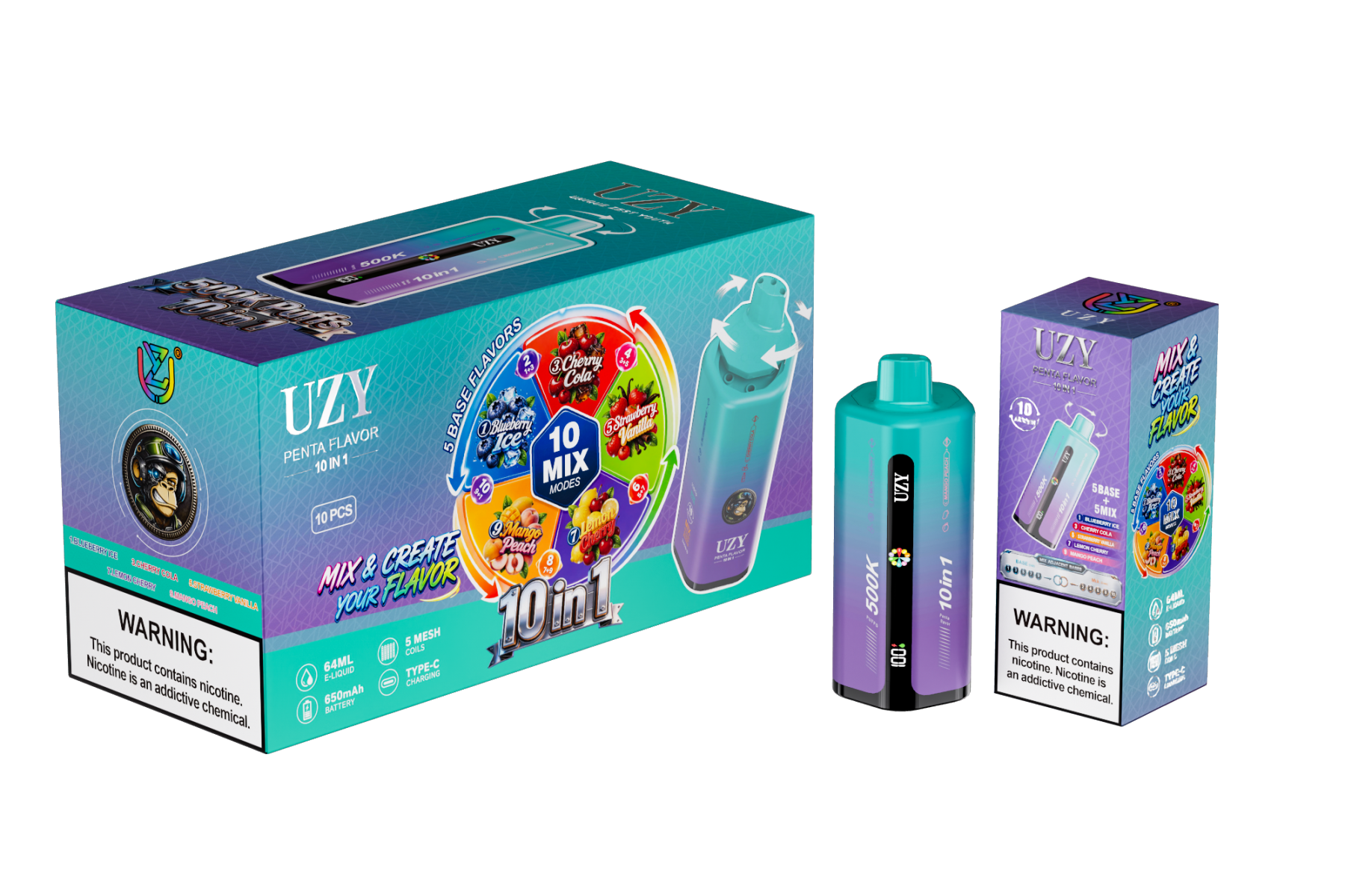 UZY PENTA 500000 Puff 10IN1 Puffs 500K