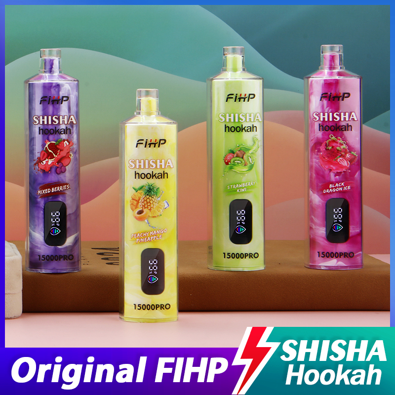 Original Fihp Shisha Hookah 15000PRO Mesh Coil 6mg Nicotine Puff 15K Wholesale E Cigarettes Pocket Hookah